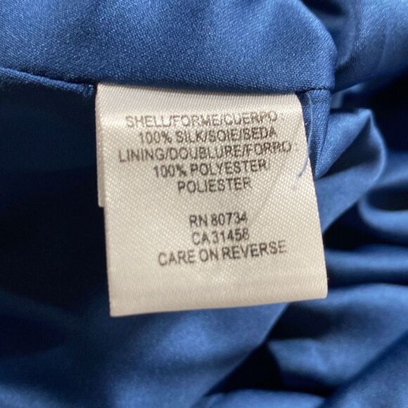 BCBGMaxazria Womens Jeweled Cut Out Ruffle Sleeveless Cocktail Dress Blue 2 - Picture 14 of 16